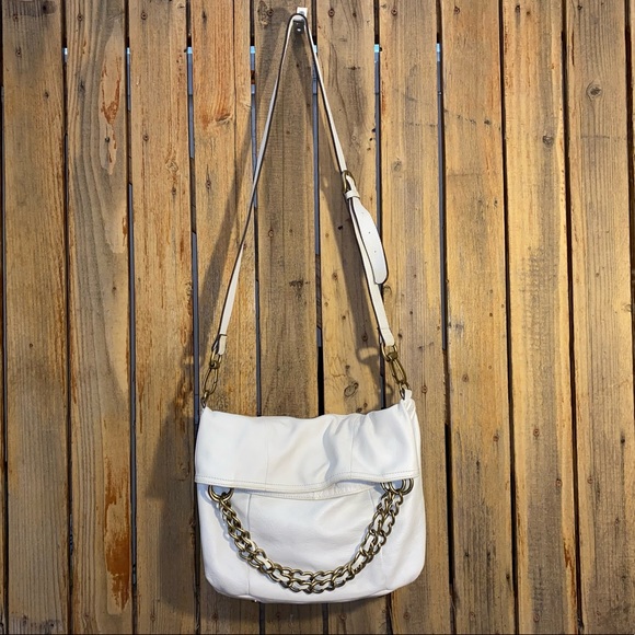 B Makowsky White Leather Shoulder Bag - Picture 2 of 12